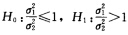 根据两个随机样本，计算得到s12=1．75，s22=1．23，要检验假设，则检验统计量的F值为（)。