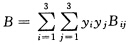 根据混合法则，对于三元混合物第二virial系数满足=____________其中，表示相同分子间的