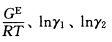 某二元混合物的逸度可以表达为lnf=A＋Bx1＋Cx12，其中A、B、C为T、p的函数。 （1)若两