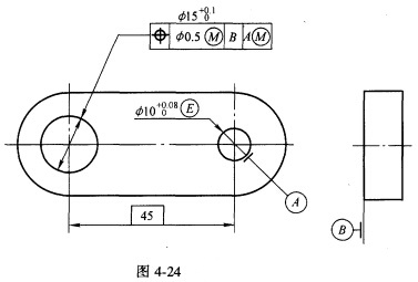 分析、计算图4－24所示零件两孔中心距的变化范围。分析、计算图4-24所示零件两孔中心距的变化范围。