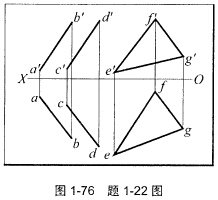如图1－76所示，求两平面的交线。如图1-76所示，求两平面的交线。 请帮忙给出正确答案和分析，谢谢