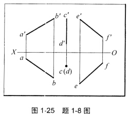 如图1－25所示，作一直线与AB平行，与CD、EF相交。如图1-25所示，作一直线与AB平行，与CD