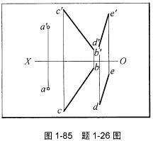 如图1—85所示，过点A作一直线，并与已知直线BC和DE均相交。 