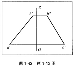 如图1－42所示，已知正方形一对角线AB的两投影，另一对角线CD为侧平线，完成正方形的两面投影。如图