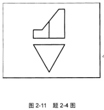 如图2－11所示，完成截割三棱柱的H面投影，并补作W面投影。如图2-11所示，完成截割三棱柱的H面投