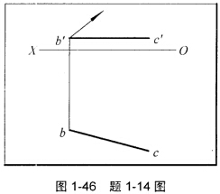 如图1一46所示，已知正方形ABCD的一边BC平行于H面及另一边AB的V面投影方向，完成正方形的两面