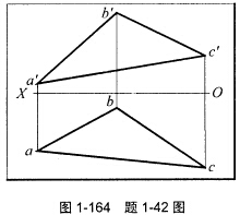 如图1－164所示，用垂轴旋转法在平面三角形ABC上找一条直线AD，与H面成30°角。如图1-164