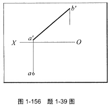如图1－156所示，已知直线AB与V面的倾角为30°，用垂轴旋转法补全投影。如图1-156所示，已知