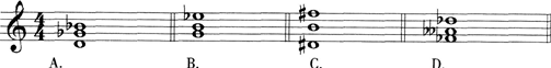 下列哪一个和弦是大三和弦的第一转位？（）A.B.C.D.下列哪一个和弦是大三和弦的第一转位？（）请帮