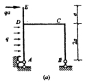 作如下图（a)所示刚架M图。作如下图(a)所示刚架M图。 