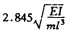 下图所示。简支梁有两个集中质量，m1=m2=m，受均布干挠力q（t)=qsinθt，θ=。梁的刚度为