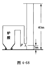 （东北电力大学2004—2005学年第2学期期末考试试题)如图4—68所示，空气从炉膛入口进入，在炉