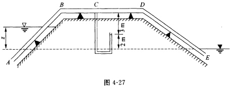 （武汉大学2008年考研试题)如图4—27所示虹吸装置，管径均为d=200mm，管长lAC=10m，