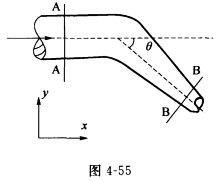 （西安建筑科技大学2008年考研试题)如图4—55所示，水流通过变截面弯管，若已知弯管的直径dA=2