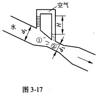 忽略损失，求图3－17所示文丘里管内的流量。已知d1=30cm，d2=15cm，H=20cm。忽略损