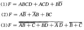 写出下列各式F和它们的对偶式、反演式的最小项表达式： 