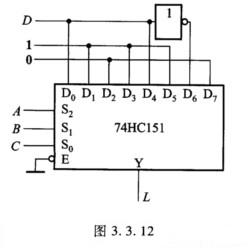 由8选1数据选择器74HCl51构成的电路如图3．3．12所示，分析电路，写出输出L的最简逻辑表达式