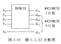 现欲构成图3—46所示的5位二进制数B= b4b3b2b1b0到8421BCD码D=d11d08d0