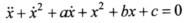 非线性系统的微分方程为： 且奇点为（2，0)和（－1，0)，其中（2，0)为稳定的焦点。 试求： （