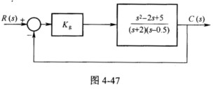 某系统的结构图如图4－47所示。 试求： （1)绘制系统的根轨迹草图。 （2)用根轨迹法确定使系统稳