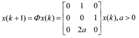 已知线性离散齐次状态方程： 试用李雅普诺夫稳定性判据，确定使系统平衡状态xe=0处渐近稳定时a已知线
