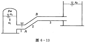 一管道系统如图6—13所示，各管段的长度分别为：l1=300m，l2=200m，l3=400m，管径