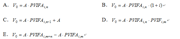 下列属于递延年金现值计算公式的有（）A.B.