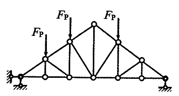 图示桁架结构中不包括支座链杆，有5个杆件轴力为0.（)图示桁架结构中不包括支座链杆，有5个杆件轴力为
