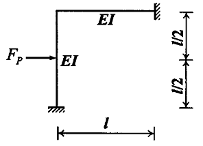 用位移法计算图示刚架，列出典型方程，求出系数项和自由项。各杆El=常数。