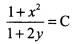 微分方程（1＋2y)xdx＋（1＋x2)dy=0的通解是（)。A.B.（1＋x2)（1＋2y)=CC