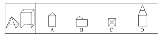 下列四个选项中哪个是不可能由左侧两个图形组成的（）A.B.C.D.下列四个选项中哪个是不可能由左侧两