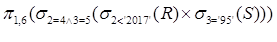 在关系R（A1，A2 ，A3) 和S（A2，A3 ，A4 ) 上进行关系运算，与该关系表达式等价的是