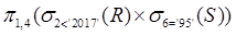 在关系R（A1，A2 ，A3) 和S（A2，A3 ，A4 ) 上进行关系运算，与该关系表达式等价的是