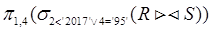 在关系R（A1，A2 ，A3) 和S（A2，A3 ，A4 ) 上进行关系运算，与该关系表达式等价的是