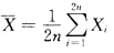 设总体X服从正态分布N（μ，σ2)（σ＞0)，从该总体中抽取简单随机样本X1，X2…，X2n（N＞2