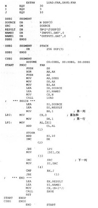 请编制程序，其功能是：求I×J矩阵的转置矩阵（矩阵中元素为字节型)，并计算转置矩阵的每一行元素之和请