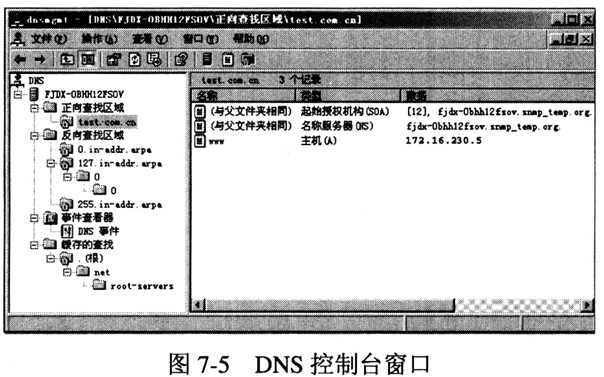 阅读以下DNS服务器架构的技术说明，根据要求回答问题。 [说明] 在一台已安装有Windows Se