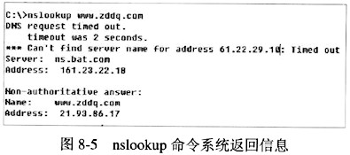 Internet用户在某台主机的cmd窗口输入命令nslookup www.zddq.com，系统返