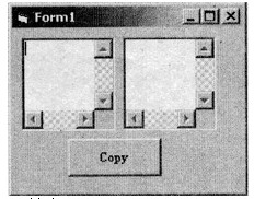 在名为Form1的窗体上绘制两个文本框，名称分别为Text1和Text2，它们都显示垂直滚动条和水平