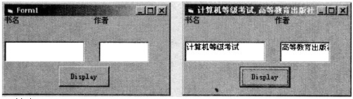 在名为Form1的窗体上绘制两个标签（名称分别为Lab1和Lab2，标题分别为“书名”和“作者”)、