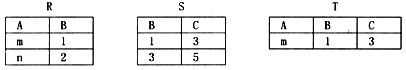 有三个关系R、S和T如下：由关系R和S通过运算得到关系T，则所使用的运算为______。