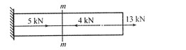 等直杆受力如下图所示，其横截面积A=100mm2，则截面，m－m上的正应力为（)。A．90MPa（拉