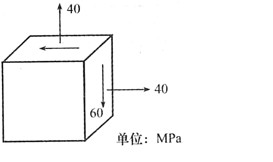 围绕低碳钢杆件中某点取出一个单元体，其应力状态如下图所示，按第三强度理论计算单元体的相当应力为()。