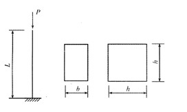 如下图所示，长方形截面细长压杆，b／h=1／2，若将凸改为h后仍为细长杆，则临界力pcr是原来的（)