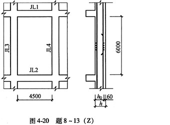 题8～13：某17层建筑的梁板式筏形基础，如图 4-20所示。采用C35级混凝土，ft=1.57N/