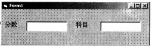 在窗体上从左到右有Text1、Text2两个文本框（见图)，要求运行程序时在Text1中输入—个分数