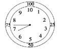 某科学家设计了一只时钟，这只时钟每昼夜10小时，每小时100分钟(如图所示)，当这只钟显示5点钟时，