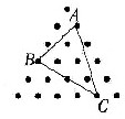 如图所示，共有21个点，每相邻三点所形成的三角形是面积为1平方厘米的等边三角形。三角形ABC的面积为