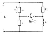 电路如下图所示，已知U=30V，R1=60，R2=R31=40Ω，L=6H，开关S闭合前电路处于稳态