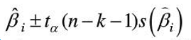 回归系数βi在（1－α)%的置信水平下的置信区间为（)A、B、C、D、请帮忙给出正确答案和分析，谢谢